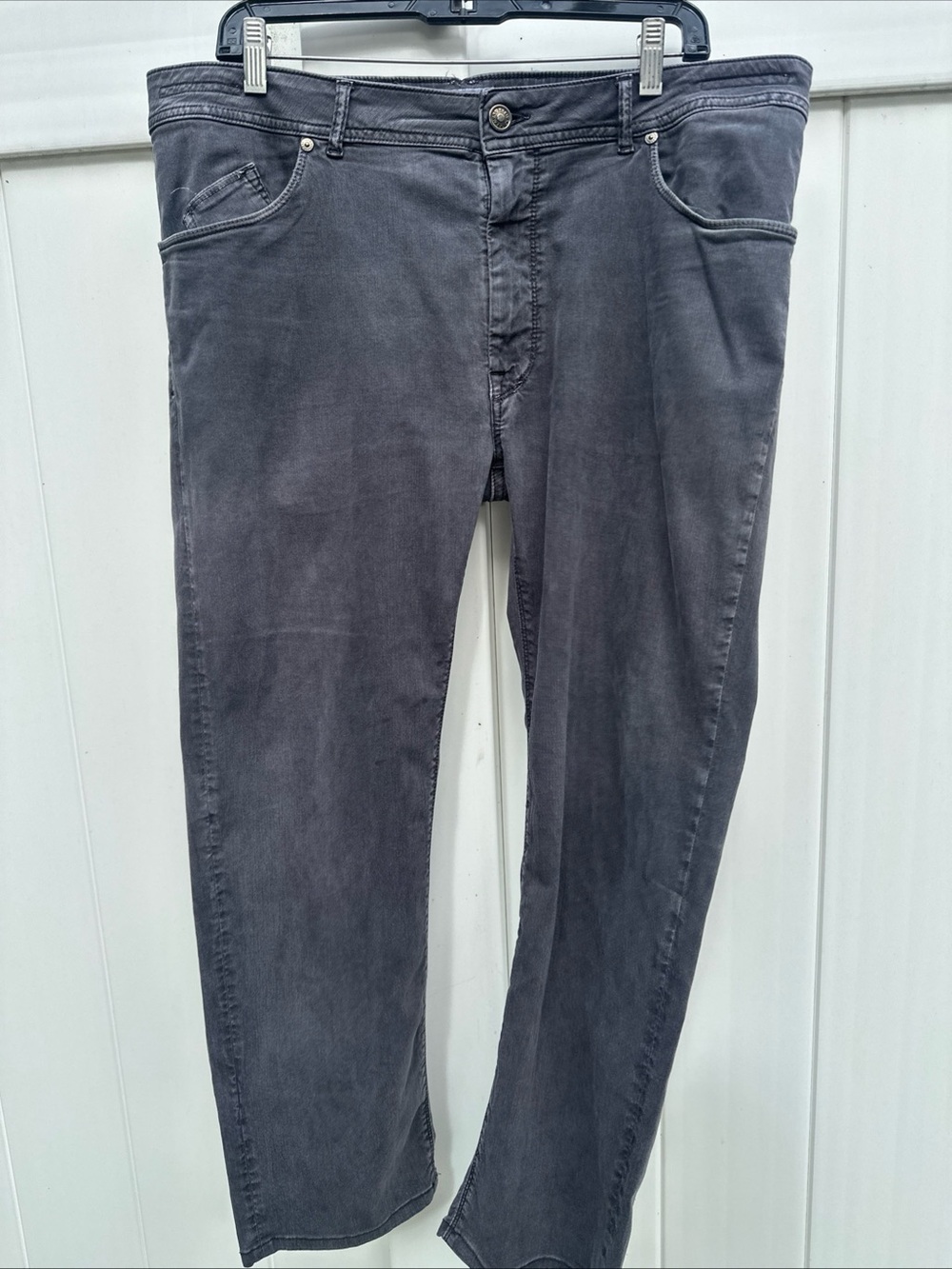 Barmas Jeans Mens Gray Dean Slim Fit Jeans Made In Italy Casual 38”/25”